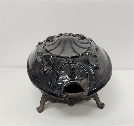 19th Century French Cast iron Shell Form Coal Bucket
