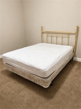 Queen Gold Metal Bed
