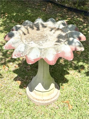 Heavy Cement Birdbath - 2 Pieces