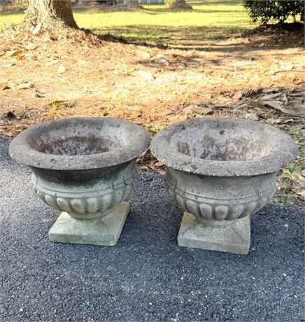 Set of 2 Heavy Cement Urns