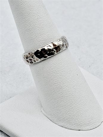Sterling Silver Ring With Hammered Texture
