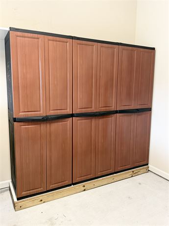 Set Of 3 ~ Utility Cabinets With Woodgrain Finish