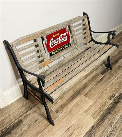 1930’s-40’s Coca-Cola Cast Iron and Wood Bench