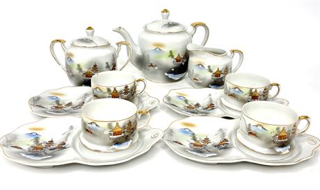 Vintage Japanese Kutani Porcelain Tea Set