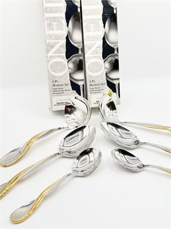 ONIEDA ~ (2) 3pc Hostess Sets ~ 6 Total Pieces ~ Like New