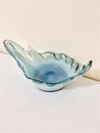 Italian Murano-Style Hand-Blown Art Glass Bowl