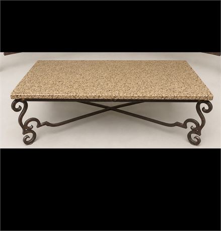 MILLWORK, INC. ~ Gorgeous Granite And Wrought Iron Coffee Table