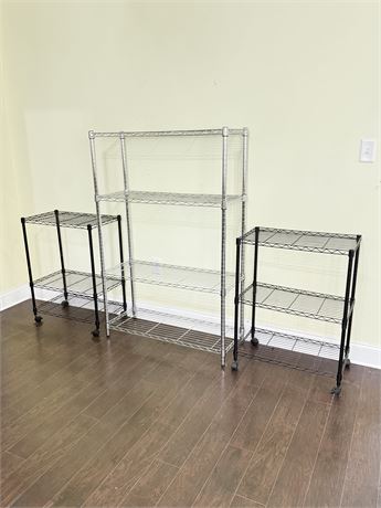 3 Metal Shelving Units