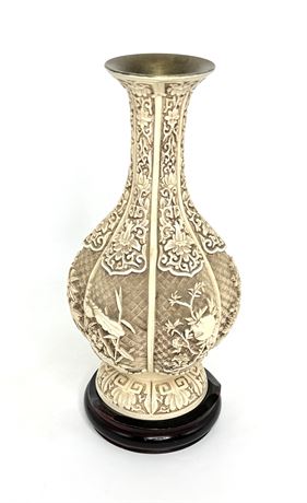 1980's Arnart Vase on Stand by Ivory Dynasty