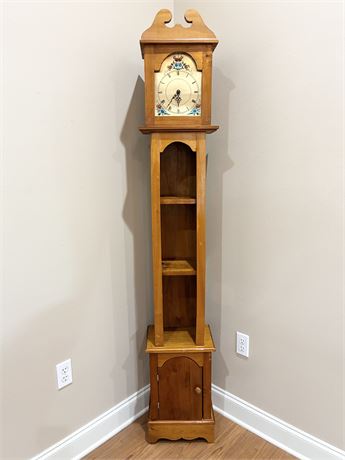 Handmade Solid Wood Shelving Unit Floor Clock