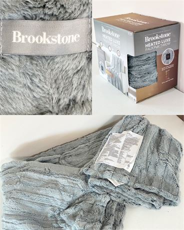 BROOKSTONE ~ Heated Faux Fur Throw