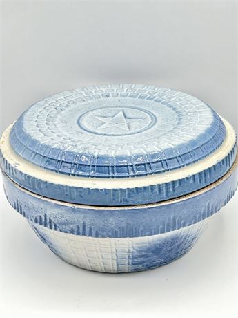 Salt Glaze Stoneware Crock Bowl With Lid