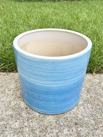 Large Ceramic Crock Planter with Thick Rim