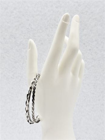 Sterling Silver Set Of (3) Bangle Bracelets