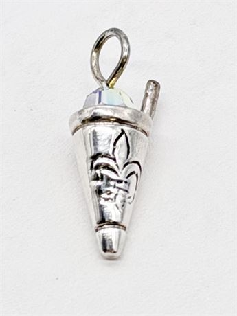 925 ~ Fleur De Lis Snow Cone Pendant
