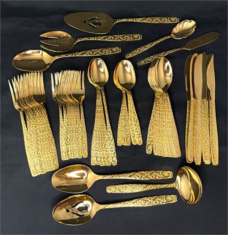 Americana Golden Heritage “Golden Scroll” Flatware Set