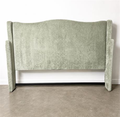 Sage Green Velvet Upholstered King Headboard