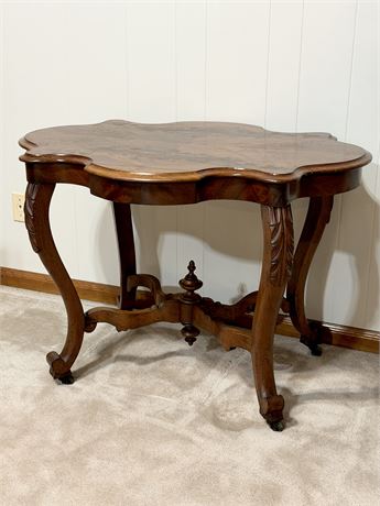 Antique Italian Umbertino Style Solid Wood Parlor Table