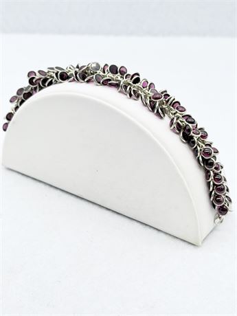 Sterling Silver & Purple Gemstone Bracelet