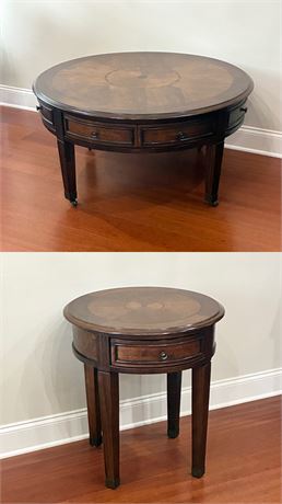 Solid Wood Round Coffee & End Table Set