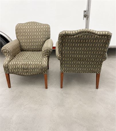 Mid-Century Inspired Upholstered Accent Chairs ~ Set of 2