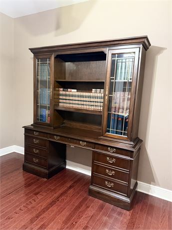 SLIGH ~ Solid Wood Credenza With Hutch Top Desk