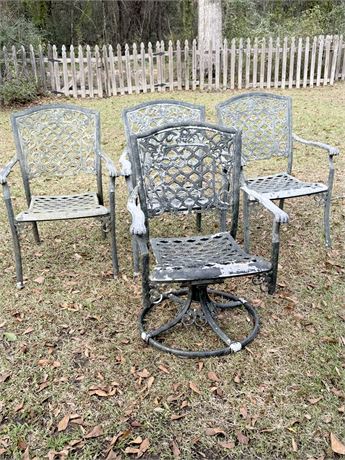 Cast Aluminum Outdoor Chairs ~ Set Of (4)