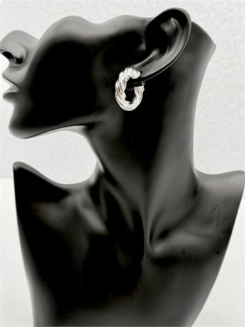 MILOR ~ 1” Bronze Silver Toned Hoop Earrings