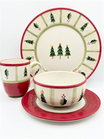 FITZ & FLOYD ~ Timberline ~ 4 Piece Service For 4