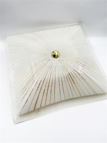 MCM Flush Mount Frosted Glass With Starburst Design