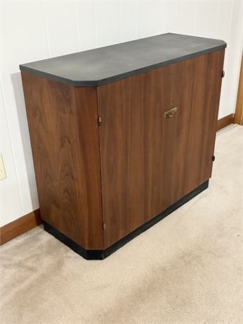 Wood Bar/Console Cabinet W/ Laminate Top