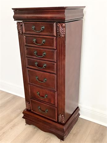 Freestanding Wooden Jewelry Armoire