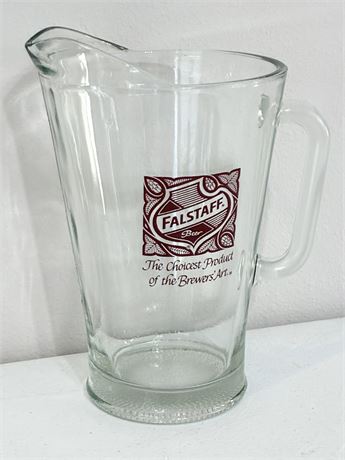 FALSTAFF BEER ~ Vtg Glass Beer Pitcher