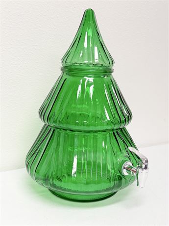 Glass Christmas Tree Beverage Dispenser ~ 2-Piece