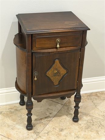 Vtg. Solid Wood Copper Lined Tobacco Humidor Stand