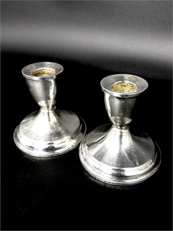 Set of 2 Weighted Sterling Silver Candlestick Holders