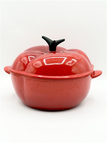 LE CREUSET ~ 2.25 Qt. Tomato Shaped Enameled Cast Iron Dutch Oven