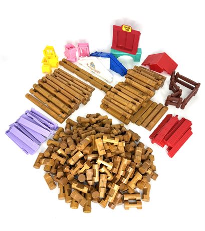 Vintage Lincoln Logs Set - 286 Pieces