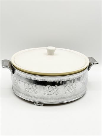 Casserole Dish With Footed Silver Plated Holder