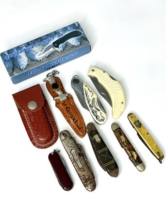 Lot of 10 Pocket Knives Including 3 Boy Scout Knives