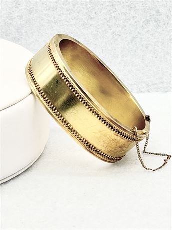 18K GOLD ~ Antique Hinged Bracelet