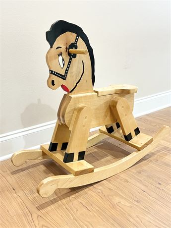 Hand-Painted Solid Wood Rocking Horse