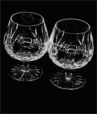 WATERFORD ~ Lismore ~ Pair (2) Brandy Glasses