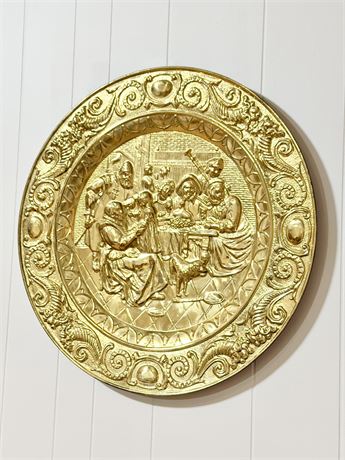 28” Embossed Brass Wall Decor