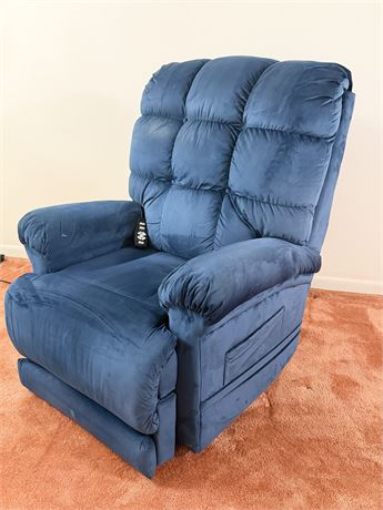 MEGA MOTION ~ Sky Blue Upholstered Lift Chair With Massage & Heat