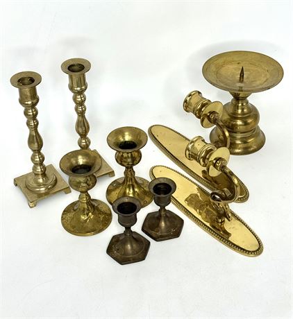 Brass Candlestick Holder Lot