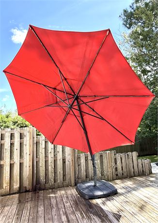 11’ Cantilever Crank and Tilt Patio Umbrella with Heavy Base