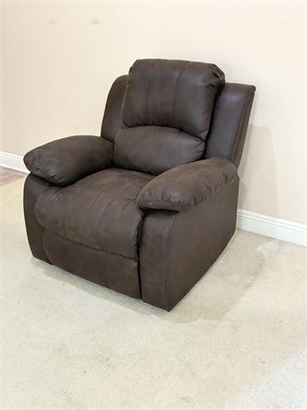 Distressed-Finish Microfiber Manual Recliner