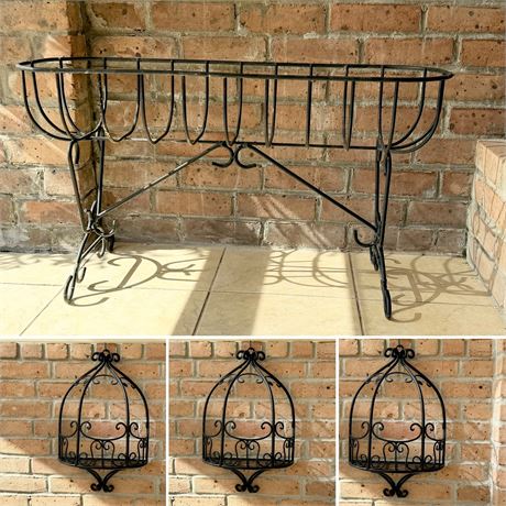 Black Metal Potting Accessories ~ Set Of 4