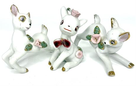 Set of 3 Reindeer JAPAN Figurines